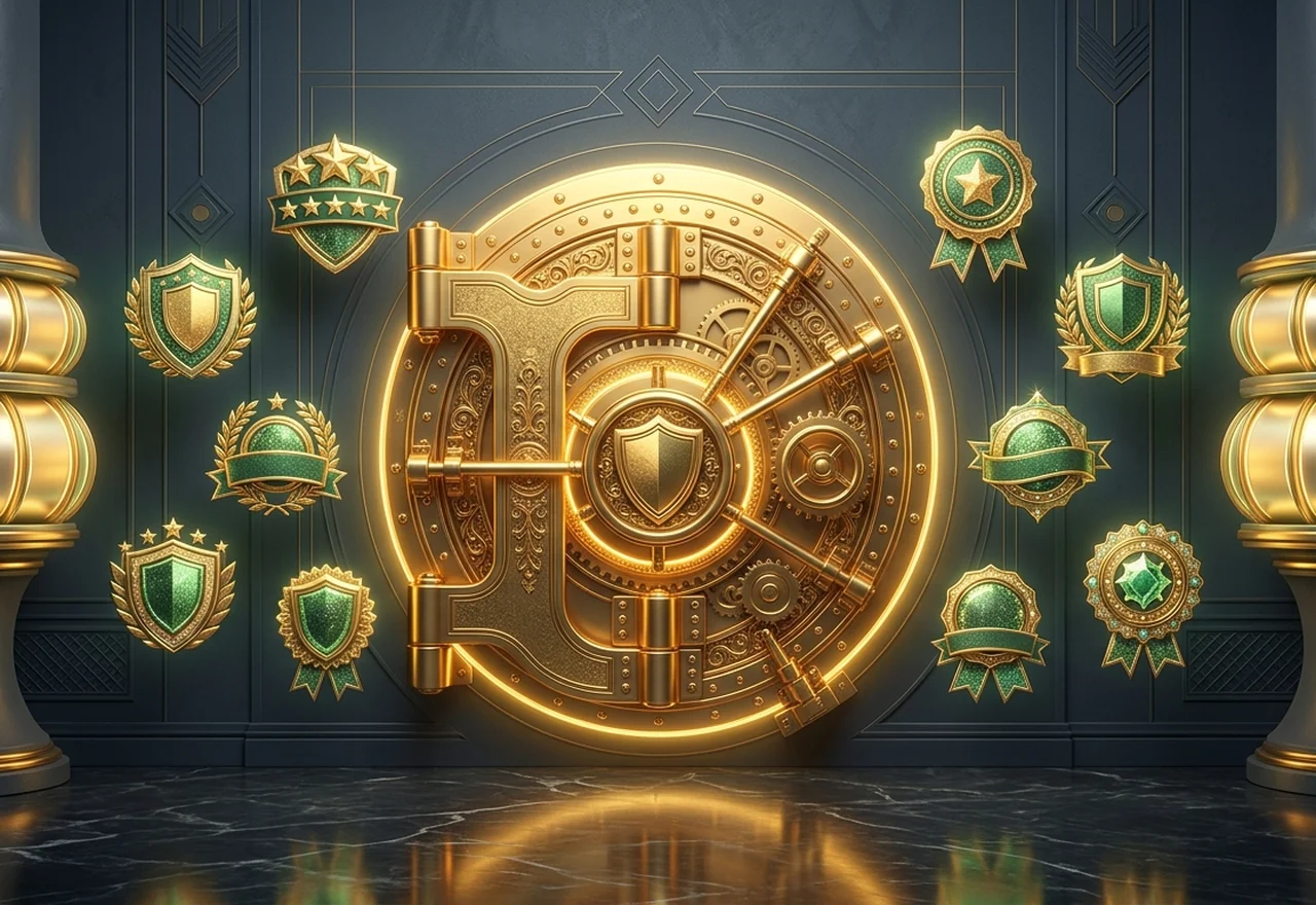 Neon non-GamStop casino directory artwork with ranked slot reels